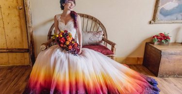 Vestido de noiva dip dye