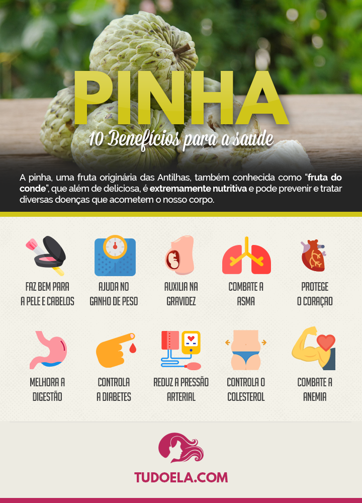 Benefícios da Pinha para a saúde [Infográfico]