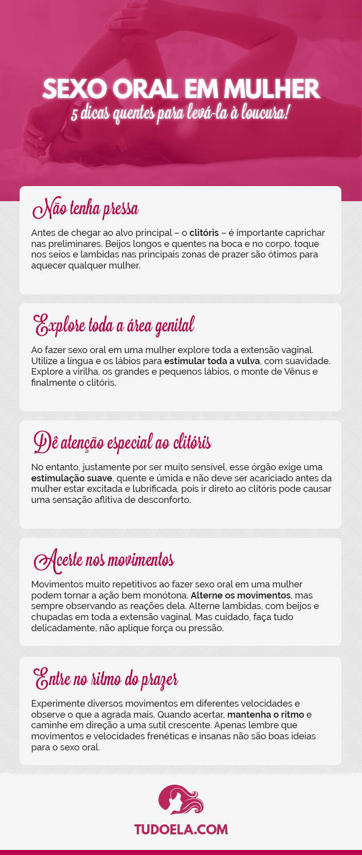 Sexo oral em mulher: saiba como fazer [Infográfico]