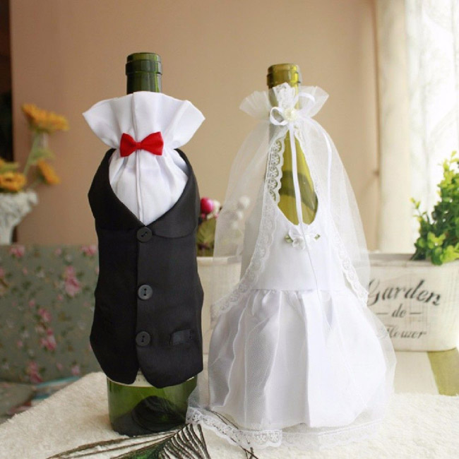 Garrafas decoradas para casamento