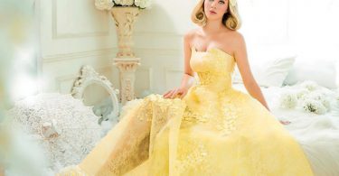 Vestido de noiva amarelo